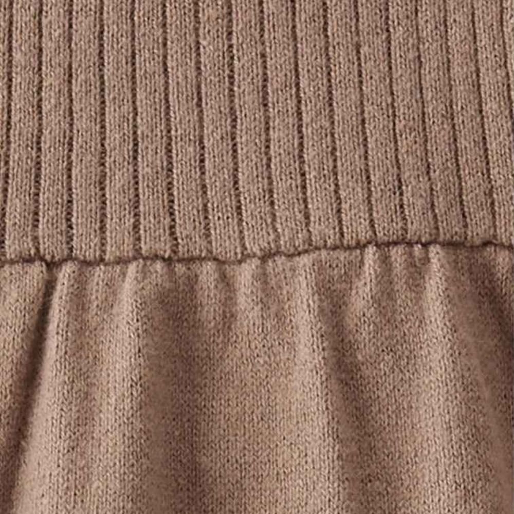 NWT Carter's Kids Brown Pleated Casual Dress Long Sleeves - Organic Cotton ~3M - Picture 4 of 6